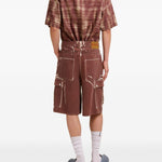Shorts con stampa in marrone Marni - uomo 