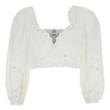 Top crop con occhielli in bianco Charo ruiz ibiza 1989 - donna 