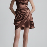 Abito mini drapeggiato doll in raso in marrone Vivienne Westwood - donna 