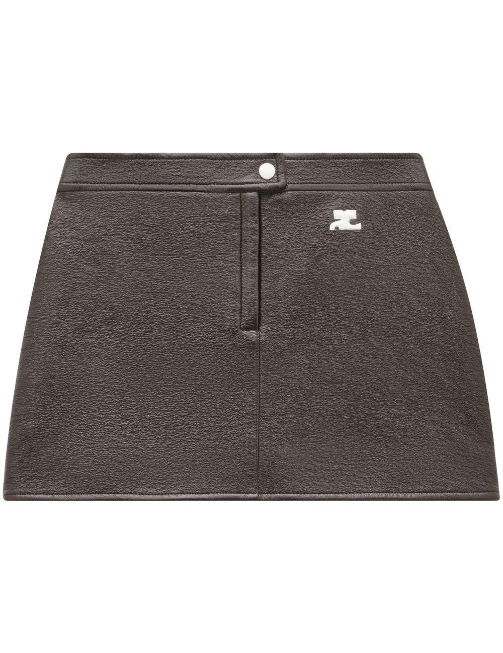Gonna mini con logo in marrone Courrèges - donna 