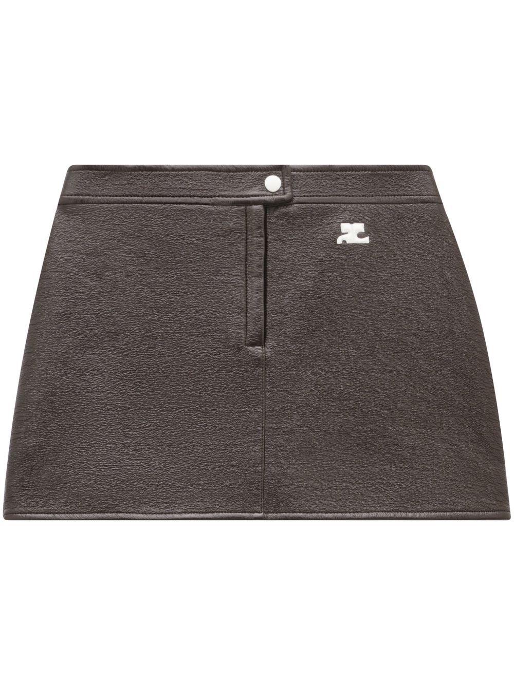 Gonna mini con logo in marrone Courrèges - donna 