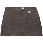 Gonna mini con logo in marrone Courrèges - donna 