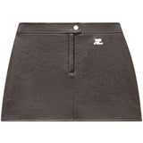 Gonna mini con logo in marrone Courrèges - donna 