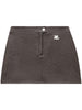 Gonna mini con logo in marrone Courrèges - donna