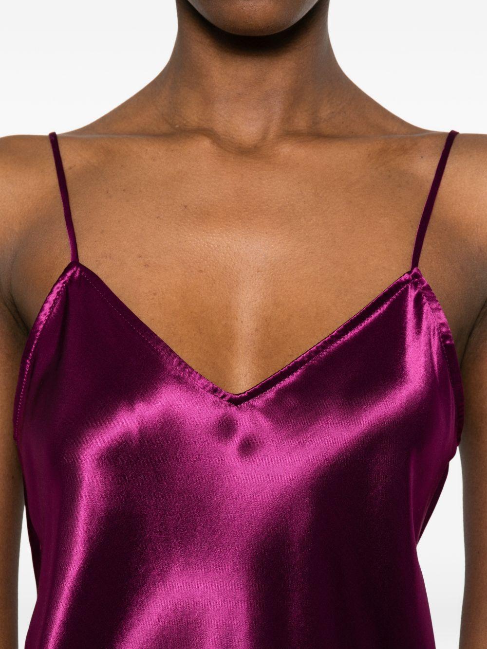 Top viola con scollo a V e spalline sottili in viola  Alberta ferretti - donna 