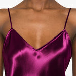 Top viola con scollo a V e spalline sottili in viola  Alberta ferretti - donna 