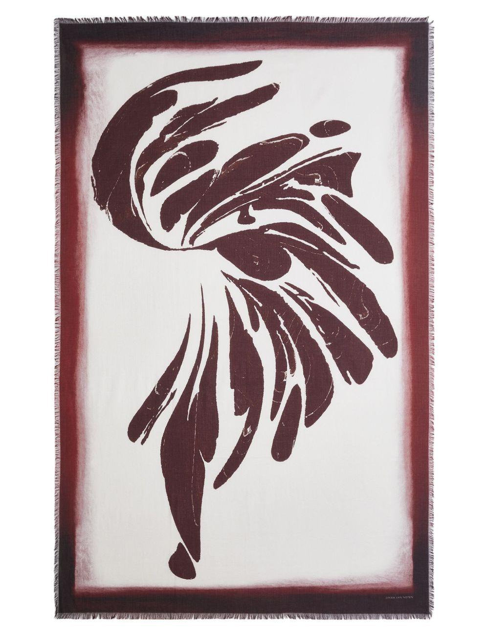 Sarong con stampa astratta in borgogna Dries van noten - uomo 
