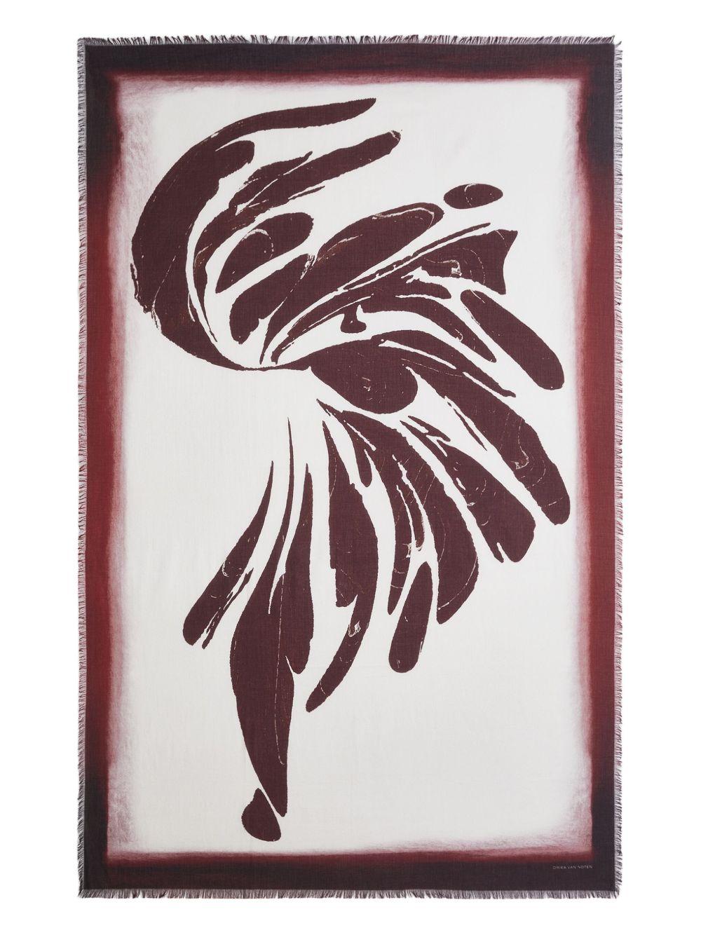 Sarong con stampa astratta in borgogna Dries van noten - uomo 