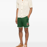 Shorts sportivi con logo in verde Drole de monsieur - uomo 