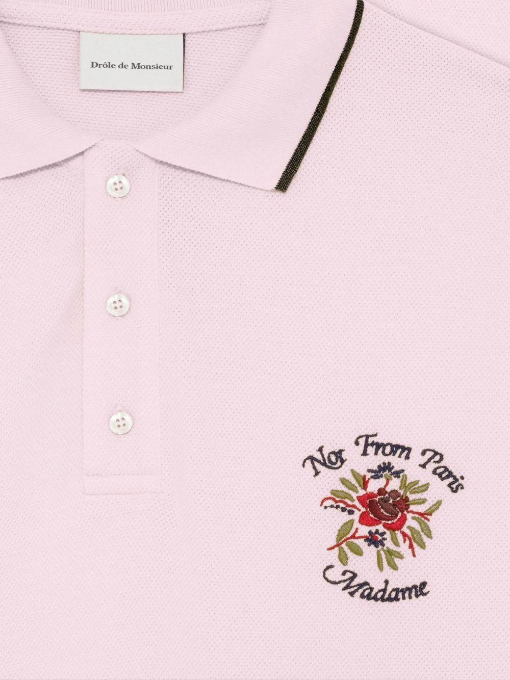Polo con ricamo in rosa Drole de monsieur - uomo 
