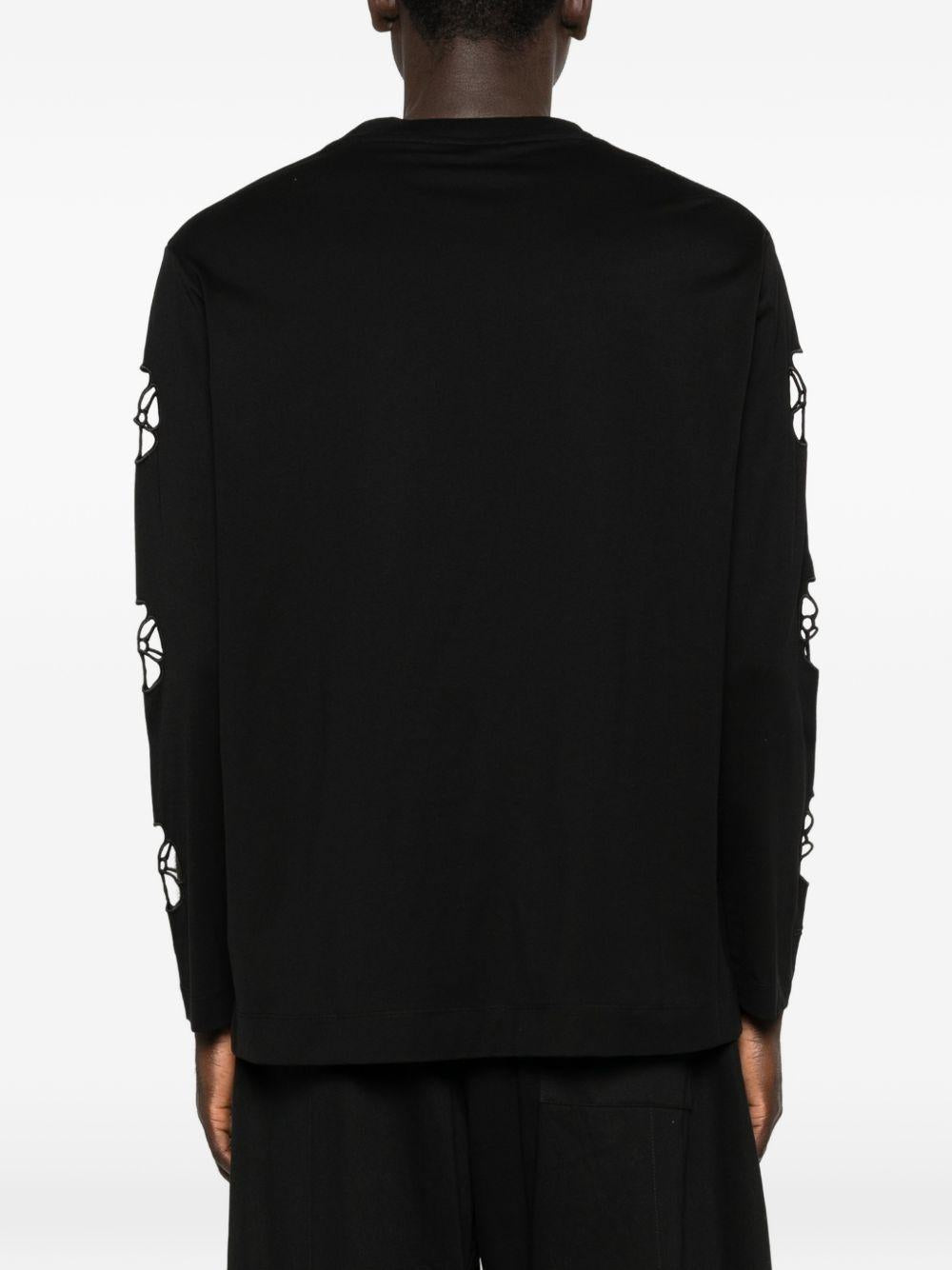 T-shirt a manica lunga con taglio in nero Simone rocha - uomo 