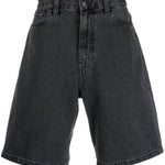 Shorts denim con logo in nero - uomo 