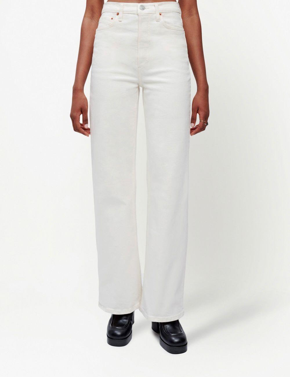 Jeans a gamba ampia in bianco Re/done - donna 