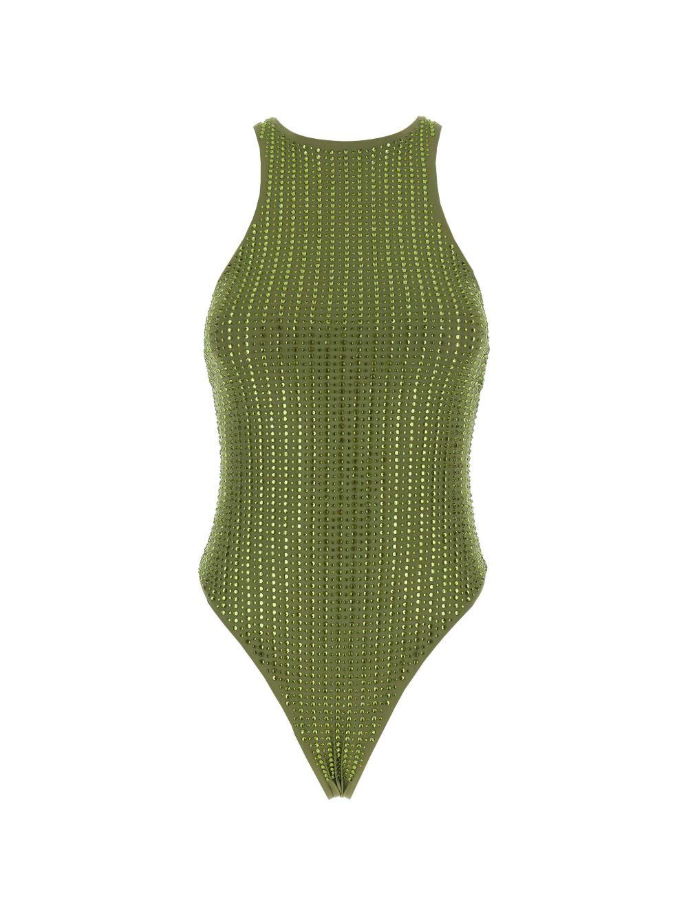 Costume da bagno con strass in verde Venuja - donna 
