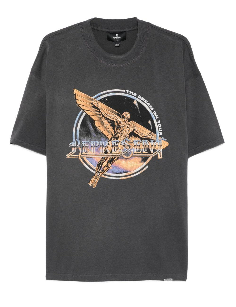 T-shirt con stampa grafica golden tour in grigio Represent - uomo 
