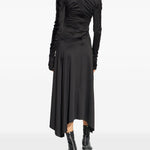 Abito midi asimmetrico in nero Victoria Beckham - donna 