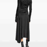 Abito midi asimmetrico in nero Victoria Beckham - donna 