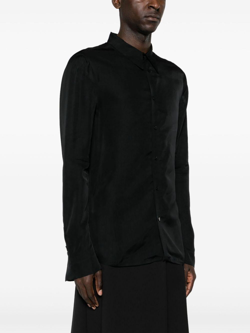 Camicia satinata a maniche lunghe in nero Sapio - uomo 