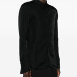 Camicia satinata a maniche lunghe in nero Sapio - uomo 