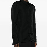 Camicia satinata a maniche lunghe in nero Sapio - uomo 