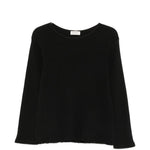 T-shirt a maniche lunghe in maglia a cuscinetto in nero Second layer - uomo 