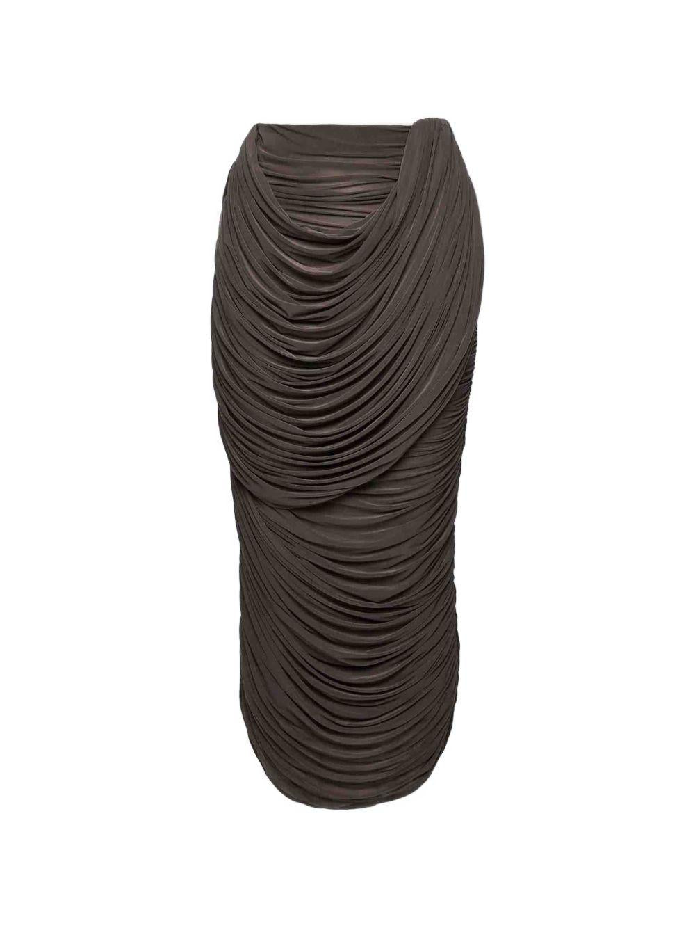 Gonna midi drappeggiata in marrone Magda butrym - donna 