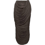 Gonna midi drappeggiata in marrone Magda butrym - donna 