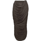 Gonna midi drappeggiata in marrone Magda butrym - donna 