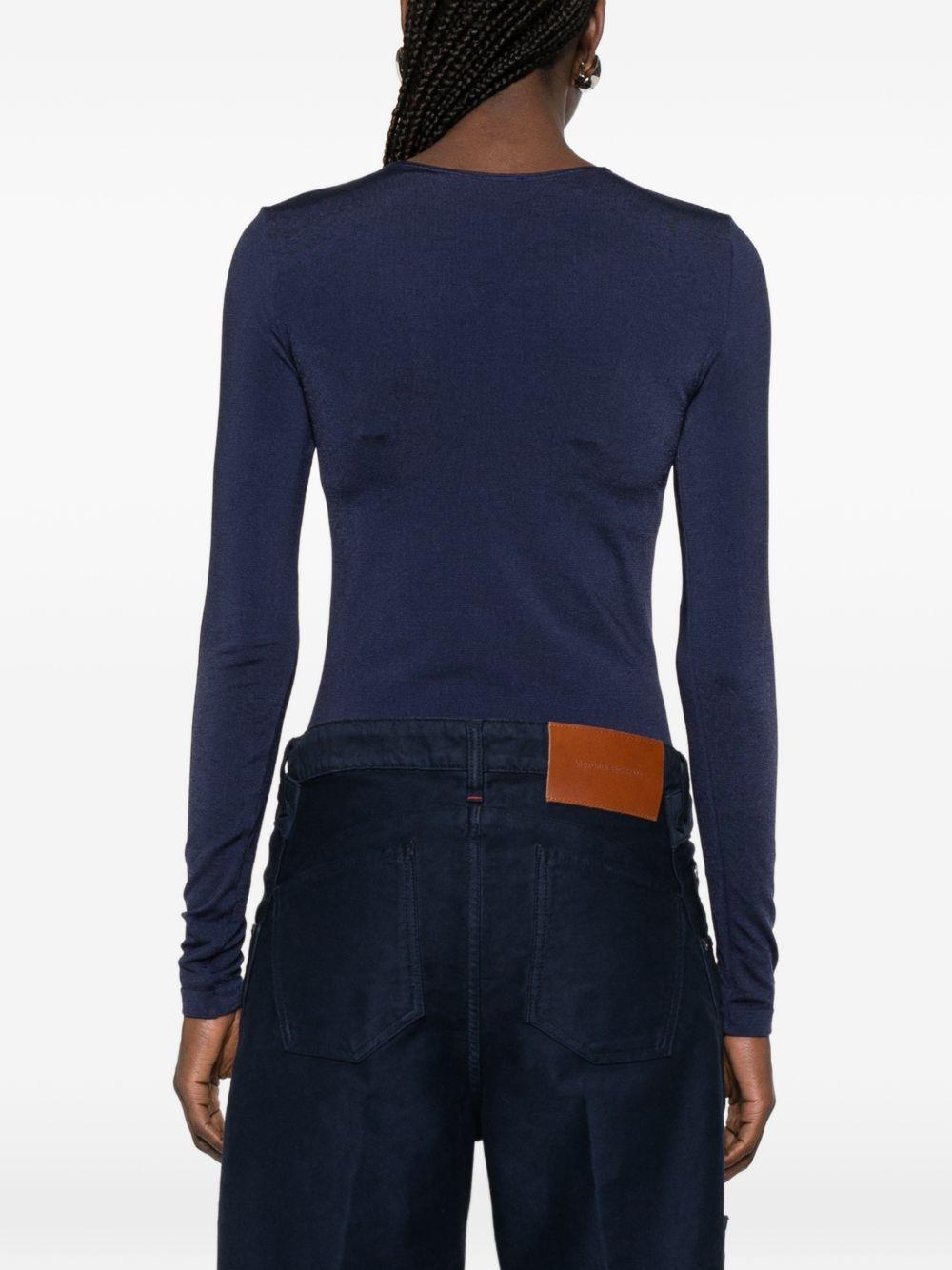 Body a maniche lunghe in blu Wolford - donna 