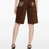Shorts con ricamo in marrone Carne bollente - uomo 