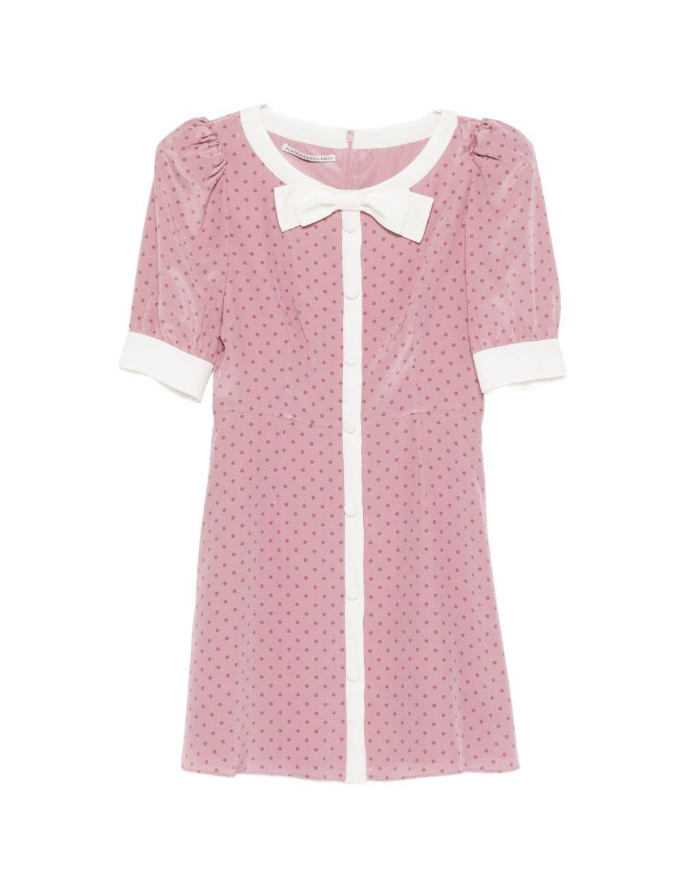 Abito corto con pois in rosa Alessandra Rich - donna 