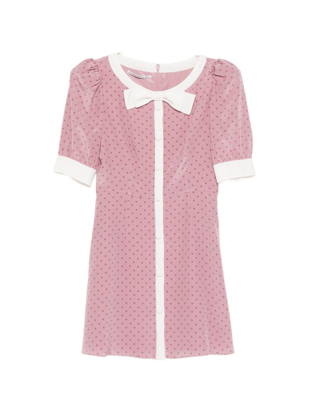 Abito corto con pois in rosa Alessandra Rich - donna 