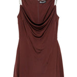 Abito corto con decorazione in marrone David Koma - donna 