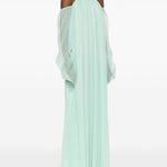 Abito lungo in seta con dettaglio con cristalli in verde acqua Amen - donna 