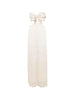 Abito lungo con frange in avorio Bless - donna