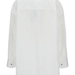 Camicia in popeline con bottoni gioiello e pieghe in bianco Golden goose - donna 
