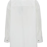Camicia in popeline con bottoni gioiello e pieghe in bianco Golden goose - donna 