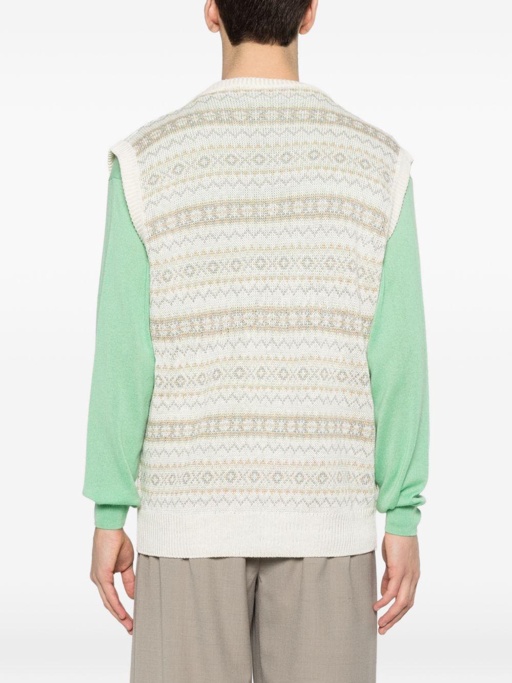 Gilet con fantasia scollo a v in multicolore Kiton - uomo 