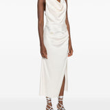 Abito con cristalli e spacco in avorio David koma - donna 