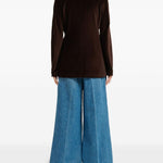 Blazer in velluto con colletto a contraso in marrone Marni - donna 