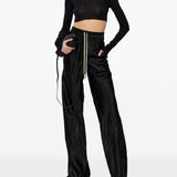 Top crop a maniche lunghe in nero Rick owens - donna 