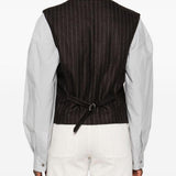 Gilet gessato con bottoni in marrone Blazé milano - donna 