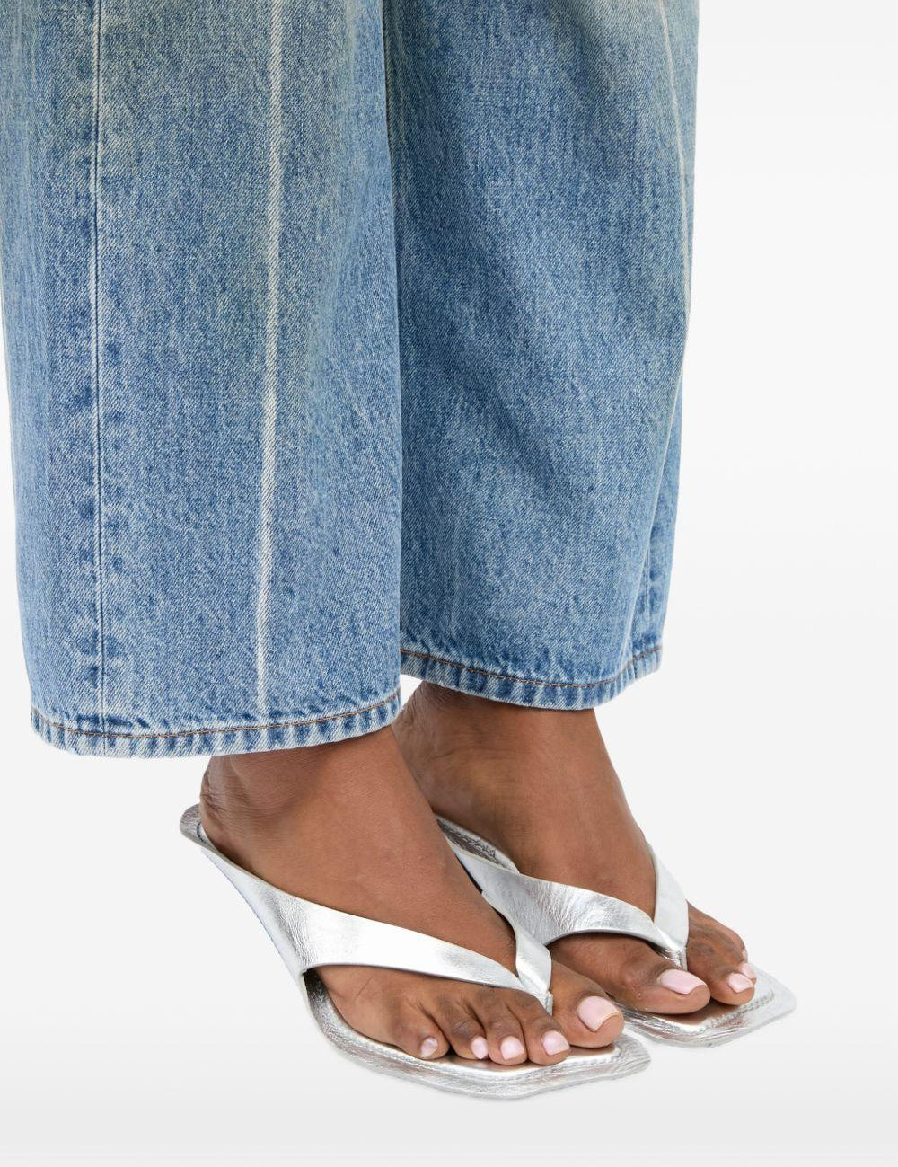 Sandali metallizzati in argento Mm6 maison margiela - donna 