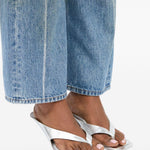 Sandali metallizzati in argento Mm6 maison margiela - donna 