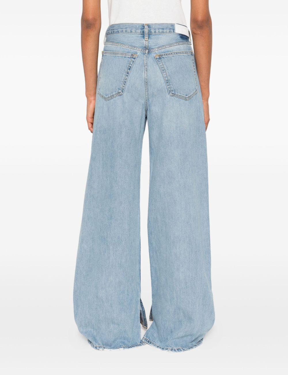 Jeans a gamba ampia con cinque tasche in blu Re/done - donna 