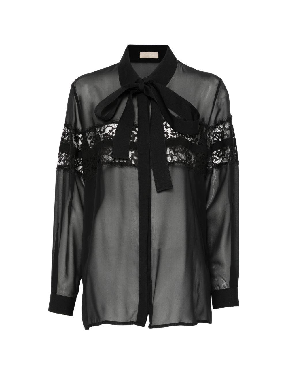 Black lace bow shirt Elie Saab - donna 