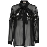 Black lace bow shirt Elie Saab - donna 