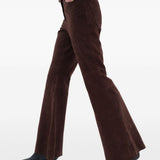 Pantaloni svasati in pelle scamosciata in marrone Remain - donna 