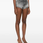 Shorts in denim con cut-out de-lunar in grigio Diesel - donna 