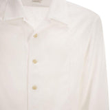 Camicia con colletto classico in bianco brunello cucinelli - uomo 